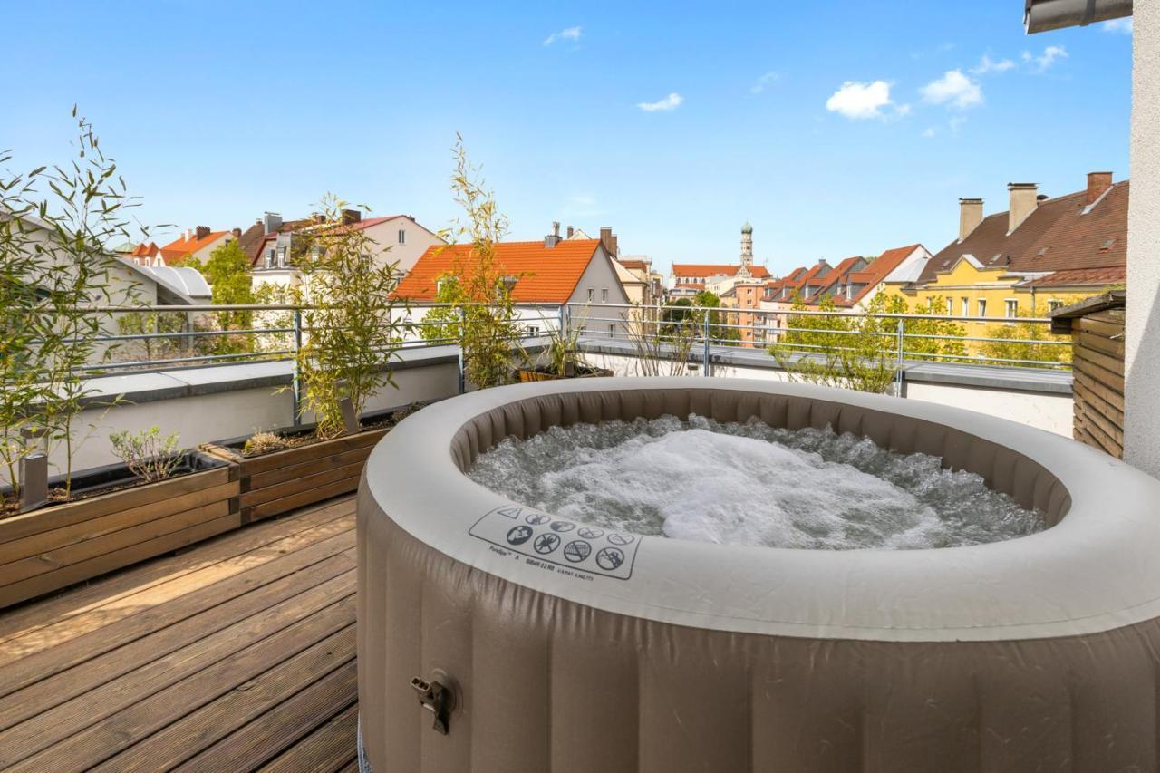 Arbio I Premium Penthouse Apartment Augsburg Exterior foto
