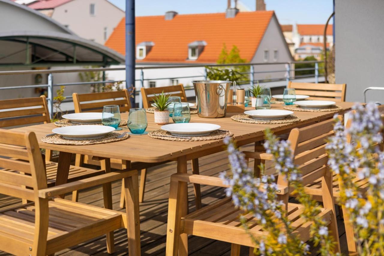Arbio I Premium Penthouse Apartment Augsburg Exterior foto