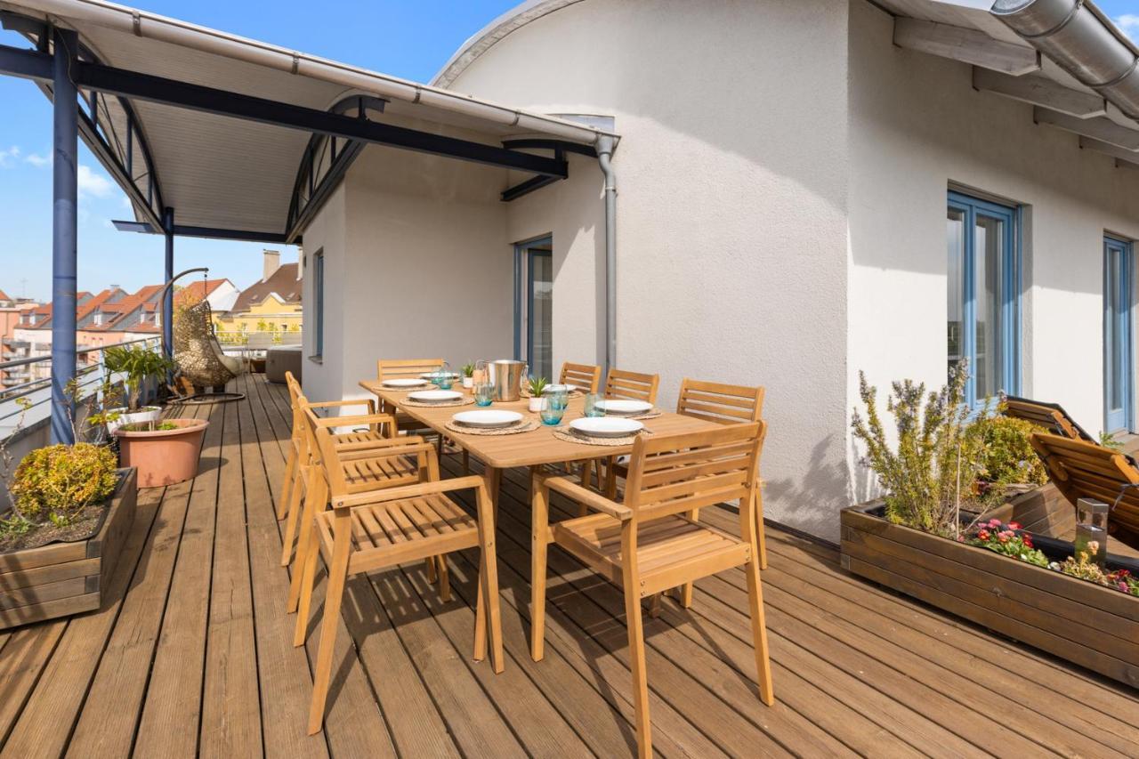Arbio I Premium Penthouse Apartment Augsburg Exterior foto